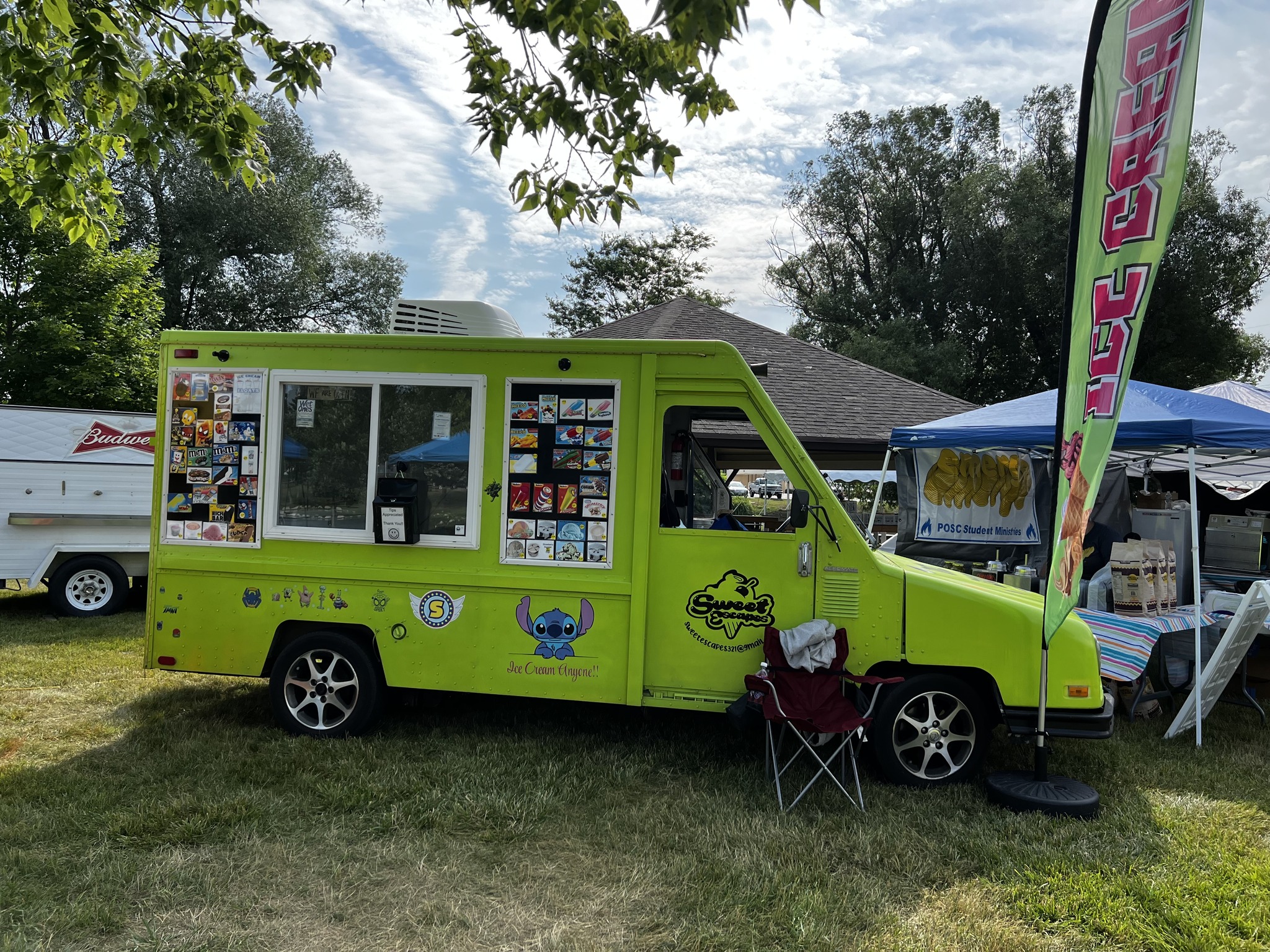Big ice cream truck at an event